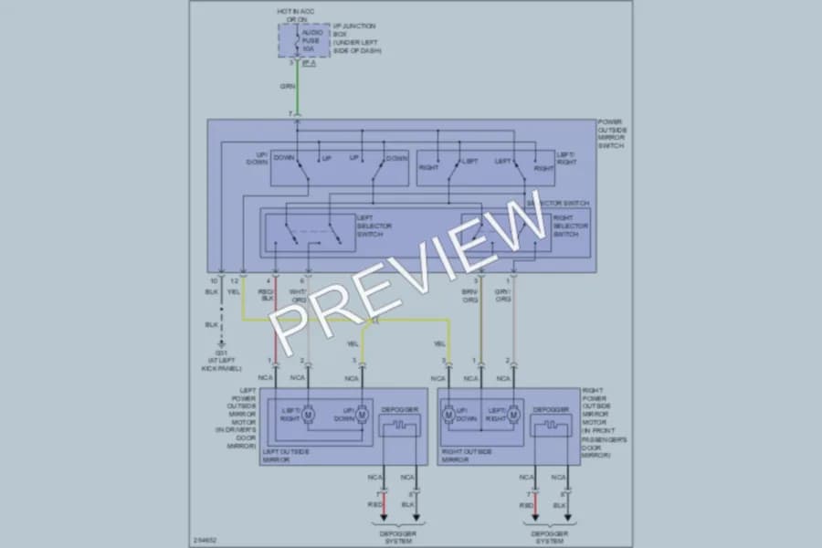 2008 Kia Rio Power Mirrors wiring diagram preview