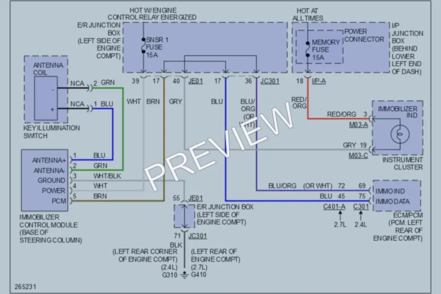 2008 Kia Rondo Anti Theft wiring diagram preview