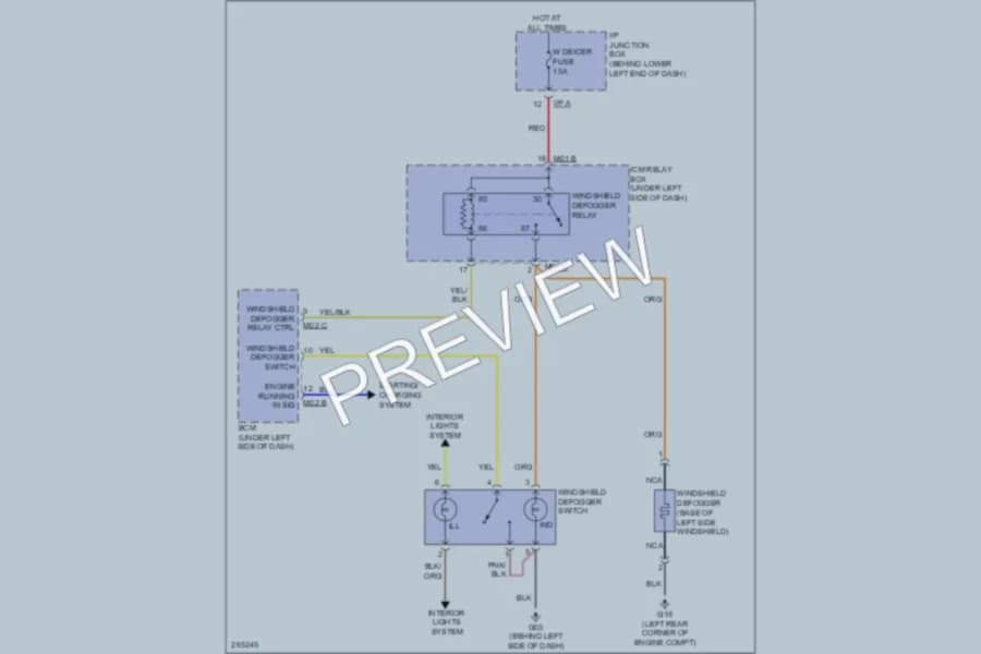 2008 Kia Rondo Defoggers wiring diagram preview