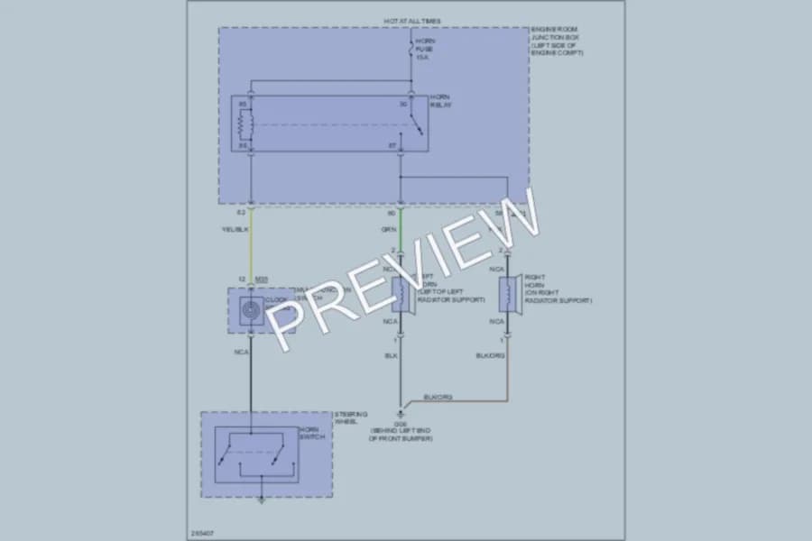 2008 Kia Rondo Horn wiring diagram preview