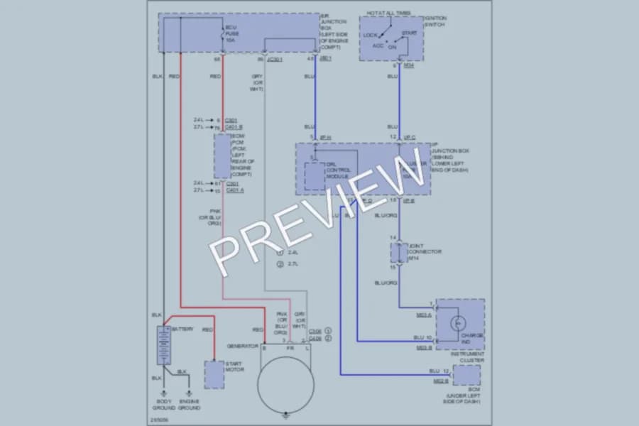 2008 Kia Rondo Starting Charging wiring diagram preview