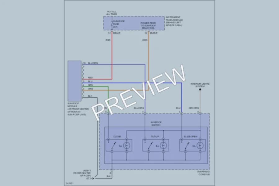 2008 Kia Sedona Power Top Sunroof wiring diagram preview