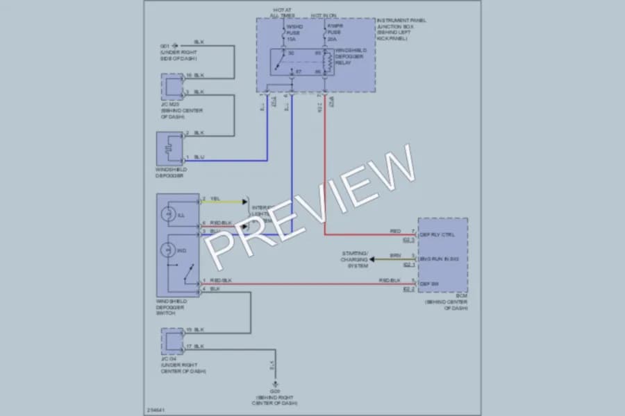 2008 Kia Sorento Defoggers wiring diagram preview
