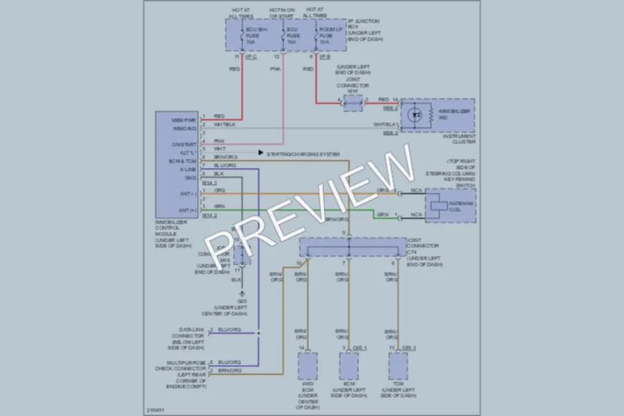 2008 Kia Sportage Anti Theft wiring diagram preview