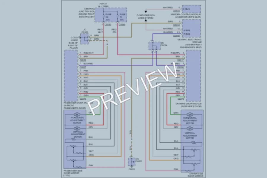 2008 LandRover RangeRover Memory Systems wiring diagram preview