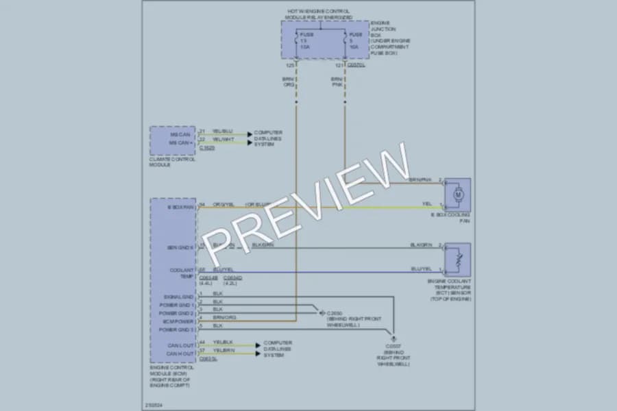 2008 LandRover RangeRoverSport Cooling Fan wiring diagram preview