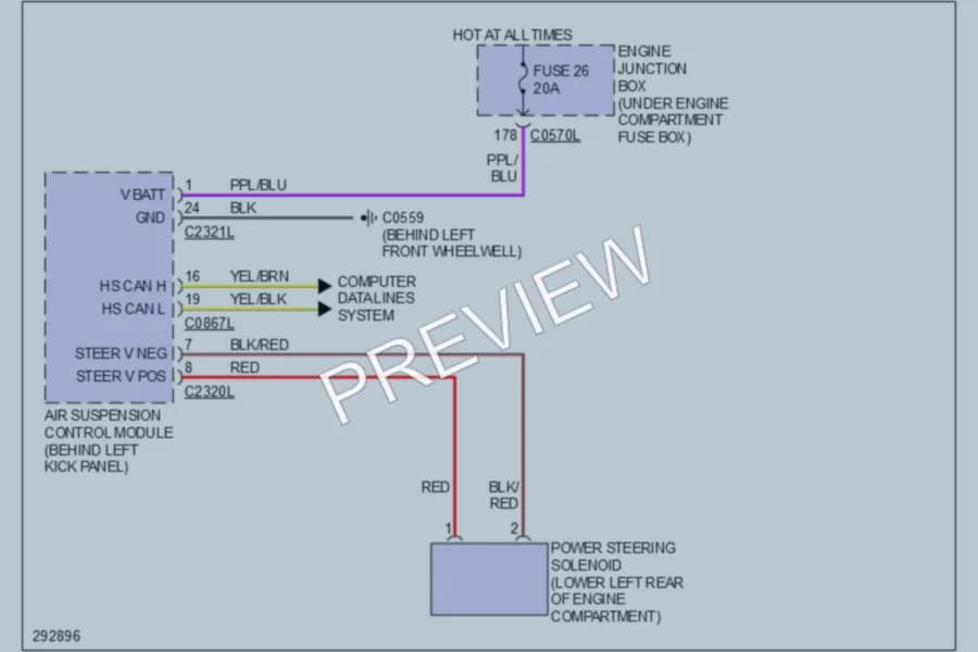 2008 LandRover RangeRoverSport Electronic Power Steering wiring diagram preview