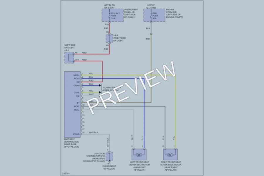 2008 Lexus ES350 Supplemental Restraints wiring diagram preview