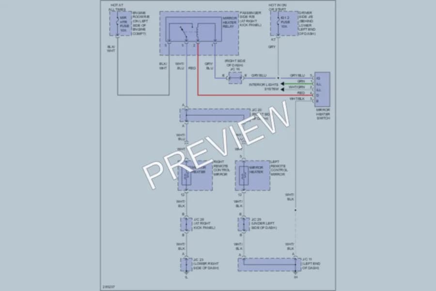 2008 Lexus GX470 Defoggers wiring diagram preview