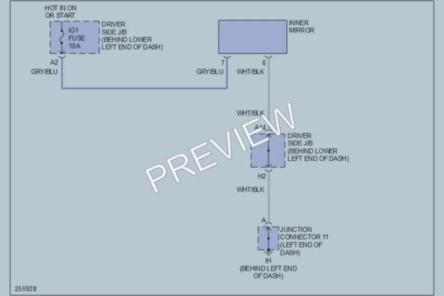 2008 Lexus GX470 Power Mirrors wiring diagram preview