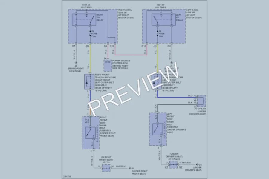 2008 Lexus ISF Passive Restraints wiring diagram preview