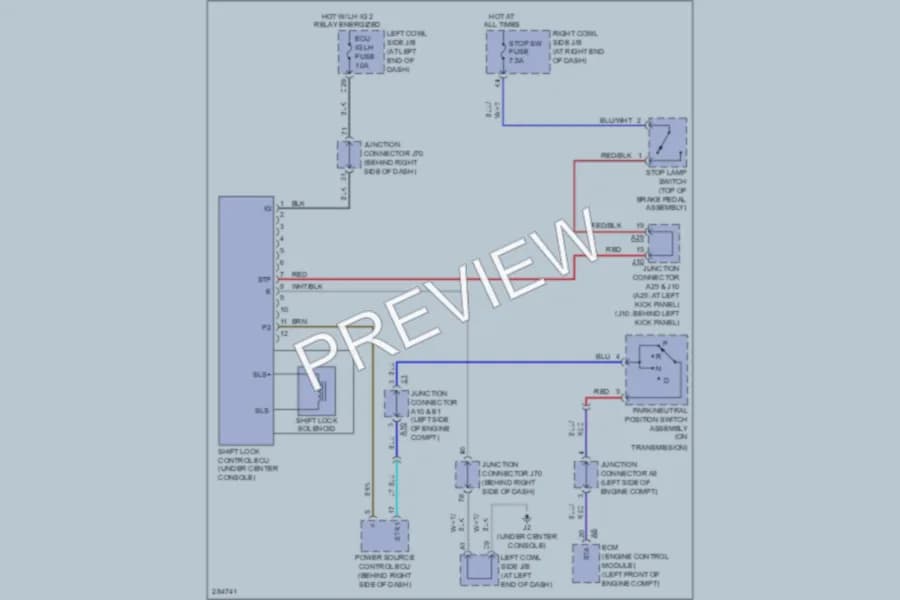 2008 Lexus ISF Shift Interlock wiring diagram preview