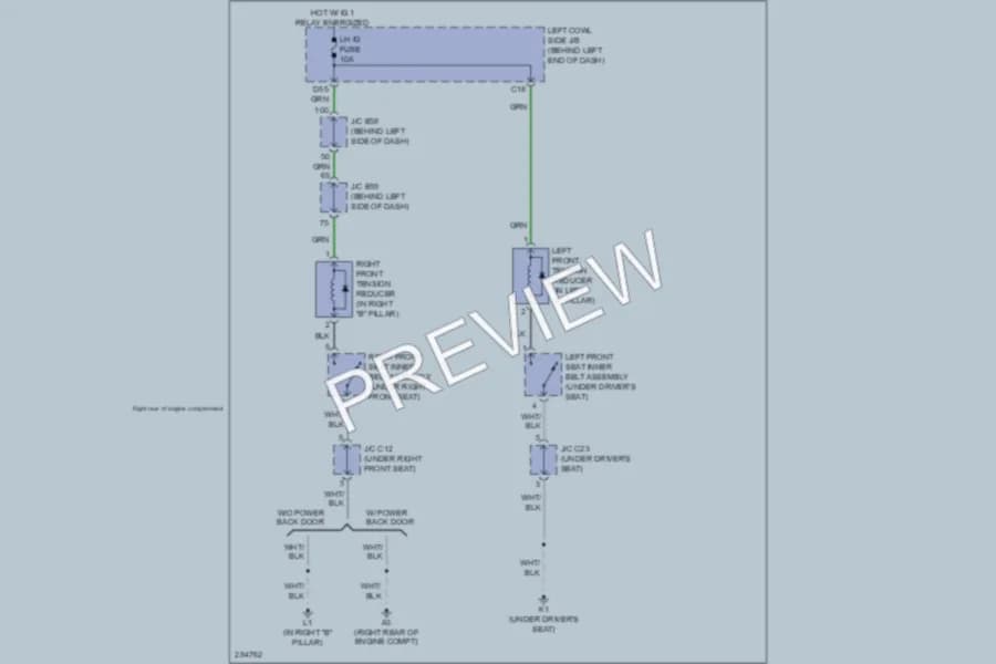 2008 Lexus LX570 Passive Restraints wiring diagram preview