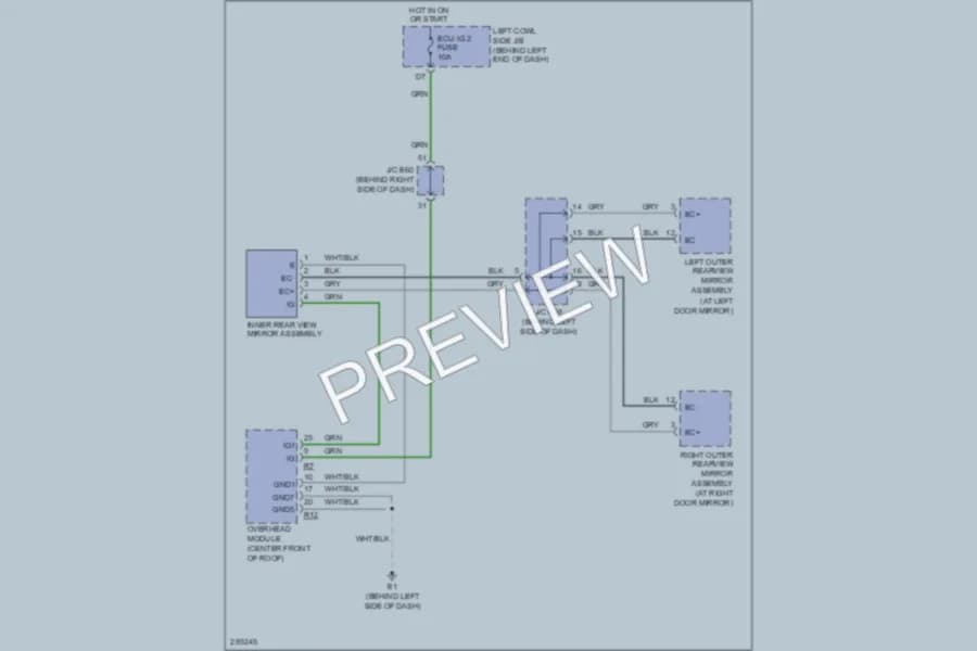 2008 Lexus LX570 Power Mirrors wiring diagram preview