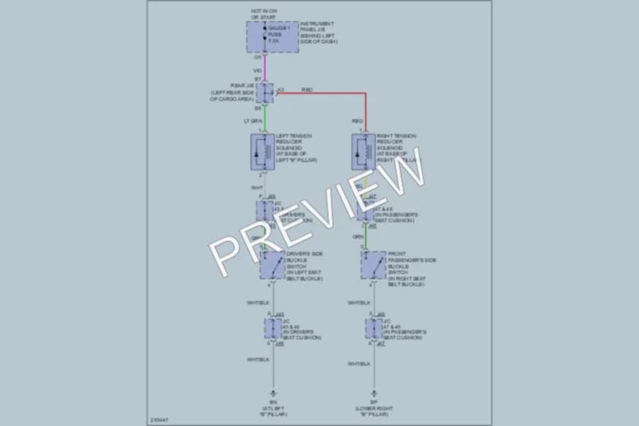 2008 Lexus RX350 Passive Restraints wiring diagram preview