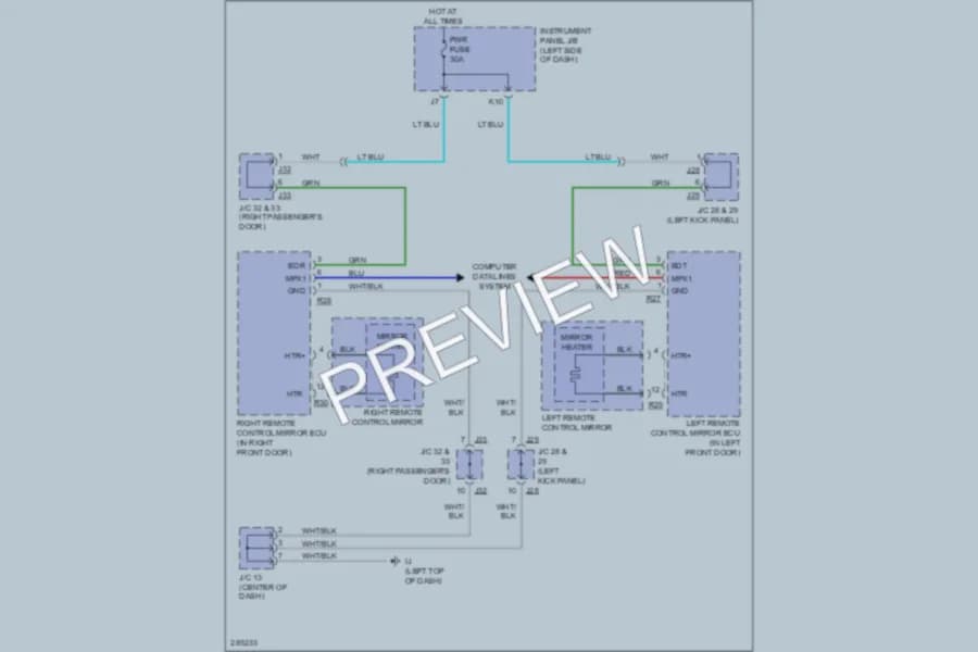 2008 Lexus RX400h Defoggers wiring diagram preview