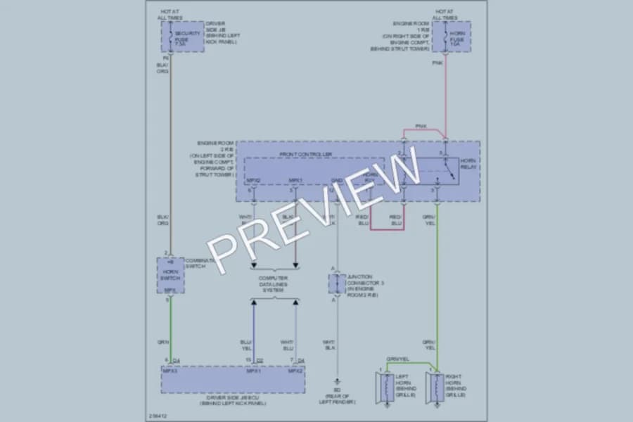 2008 Lexus SC430 Horn wiring diagram preview
