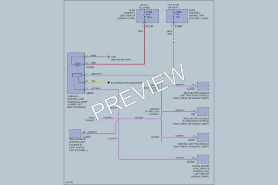 2008 MINI CooperClubman Electronic Power Steering wiring diagram preview
