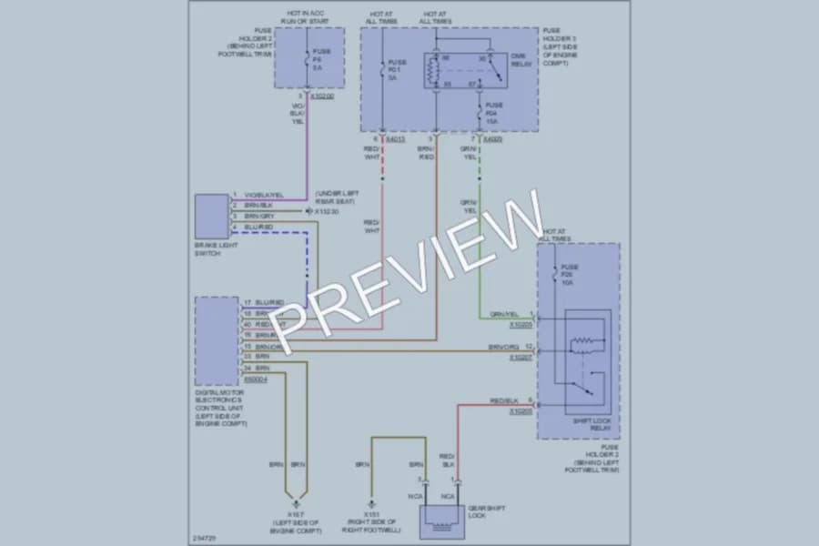 2008 MINI CooperClubman Shift Interlock wiring diagram preview