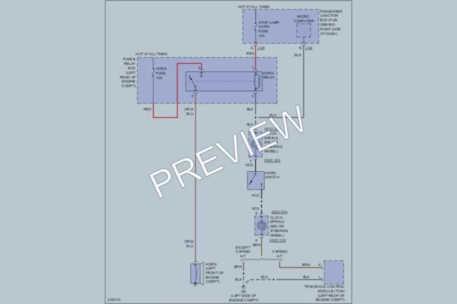 2008 Mazda 3 Horn wiring diagram preview