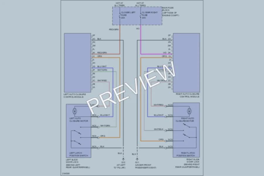 2008 Mazda 5 Trunk Tailgate Fuel Door wiring diagram preview