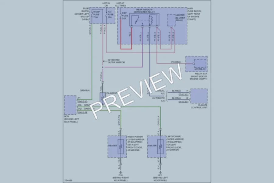 2008 Mazda CX7 Defoggers wiring diagram preview