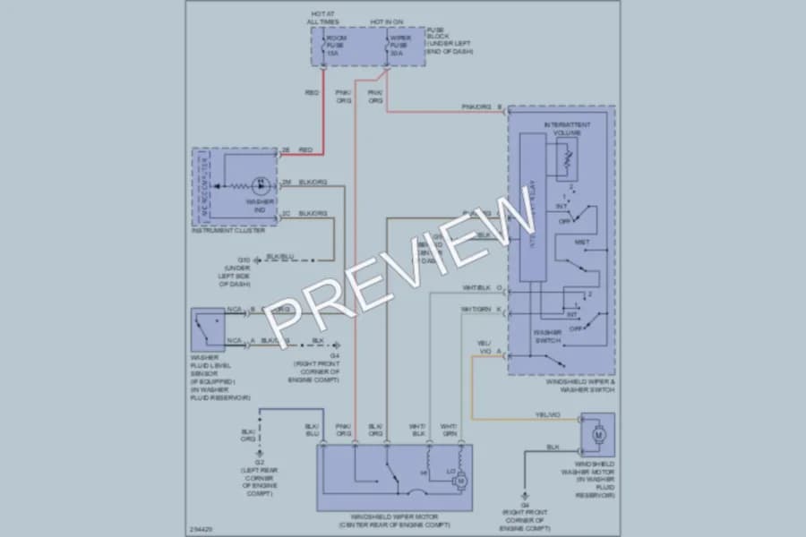 2008 Mazda CX7 Wiper Washer wiring diagram preview