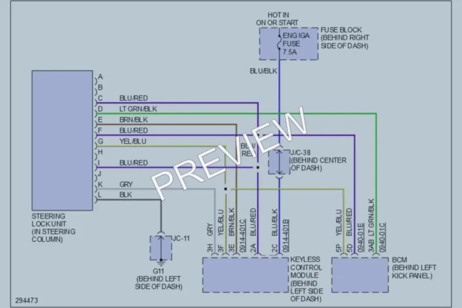 2008 Mazda CX9 Shift Interlock wiring diagram preview
