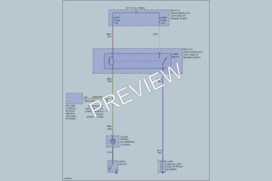 2008 Mazda MX5Miata Horn wiring diagram preview