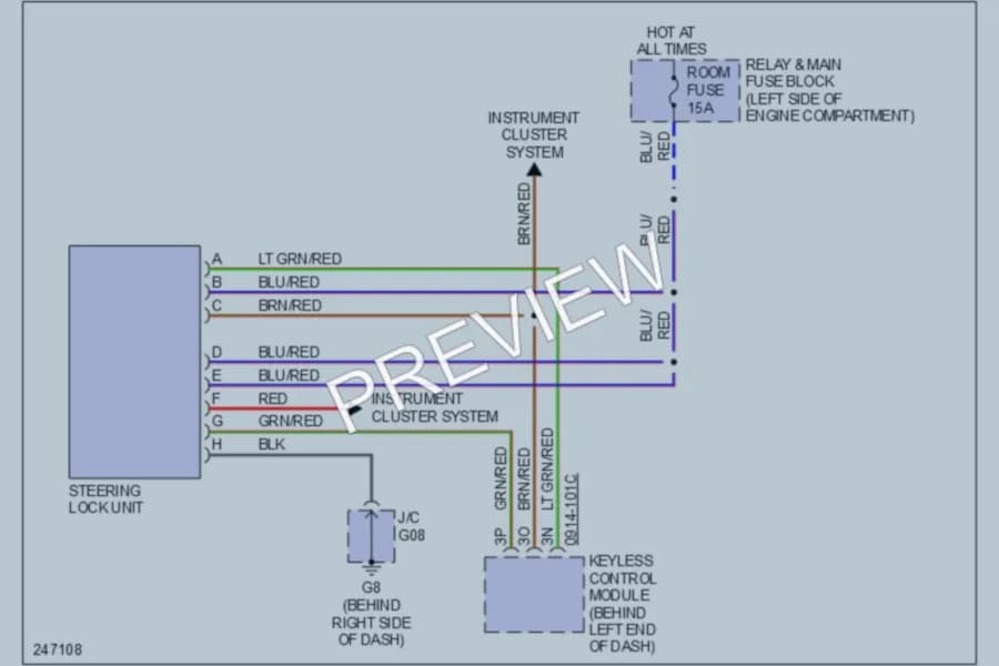 2008 Mazda MX5Miata Shift Interlock wiring diagram preview