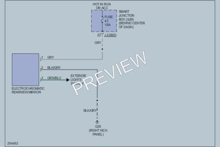 2008 Mazda TributeHybrid Power Mirrors wiring diagram preview
