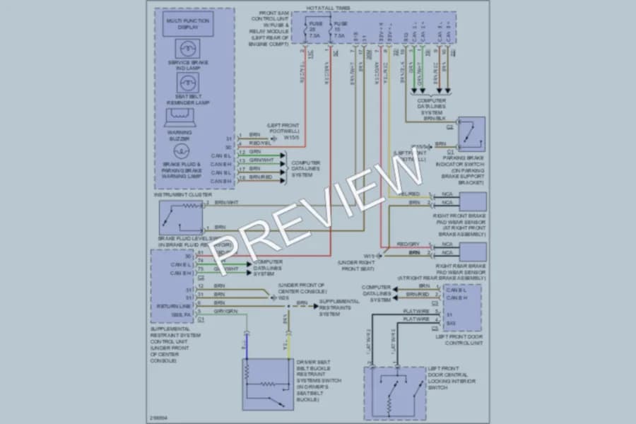 2008 MercedesBenz C300 Warning Systems wiring diagram preview