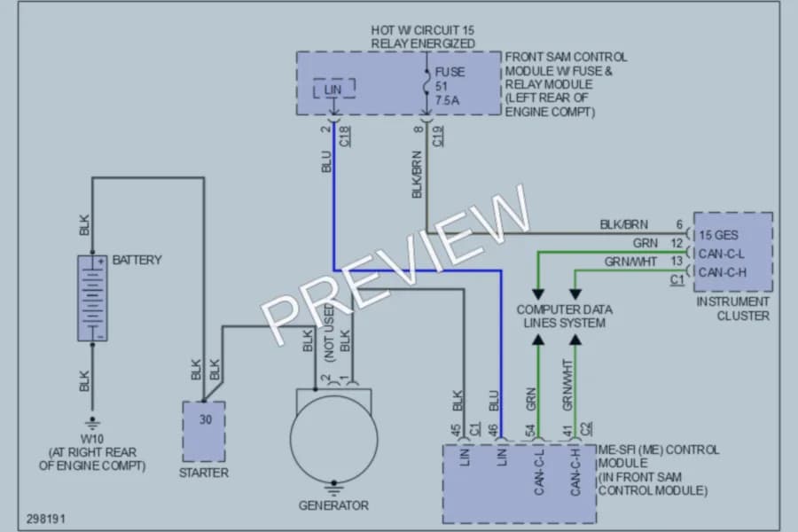 2008 MercedesBenz CLK350 Starting Charging wiring diagram preview