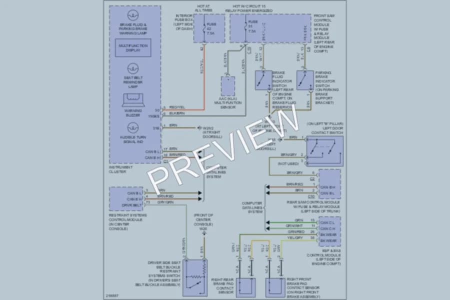 2008 MercedesBenz CLK550 Warning Systems wiring diagram preview