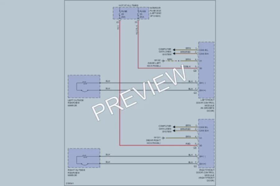 2008 MercedesBenz E350 Defoggers wiring diagram preview