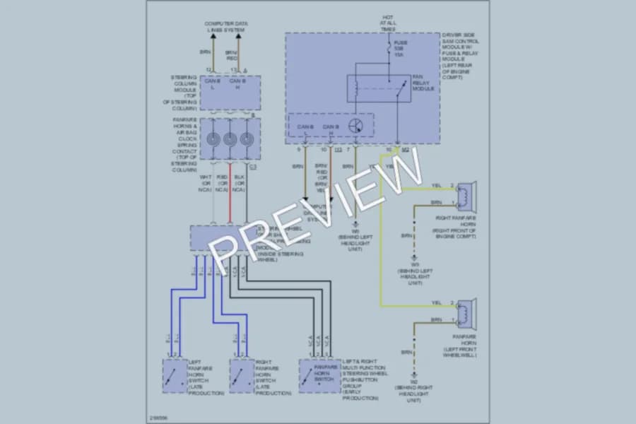 2008 MercedesBenz E350 Horn wiring diagram preview