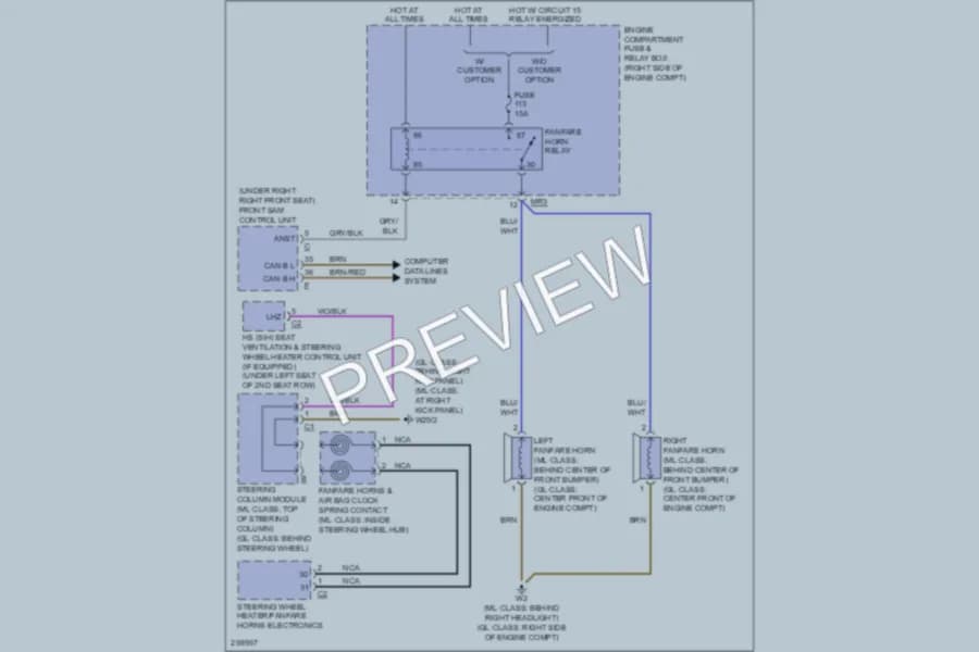 2008 MercedesBenz GL320CDI Horn wiring diagram preview