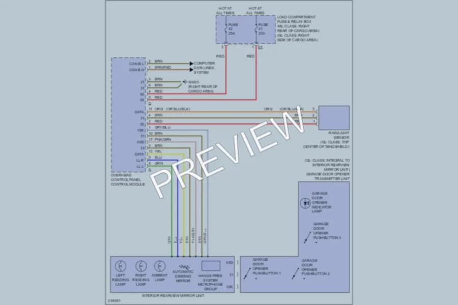 2008 MercedesBenz GL320CDI Power Mirrors wiring diagram preview