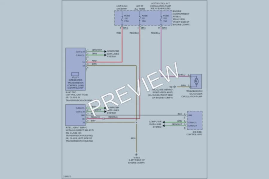 2008 MercedesBenz ML320CDI Transmission wiring diagram preview