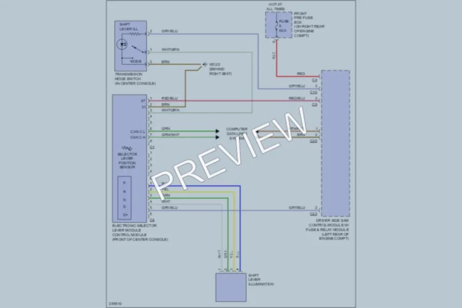 2008 MercedesBenz SLK350 Transmission wiring diagram preview