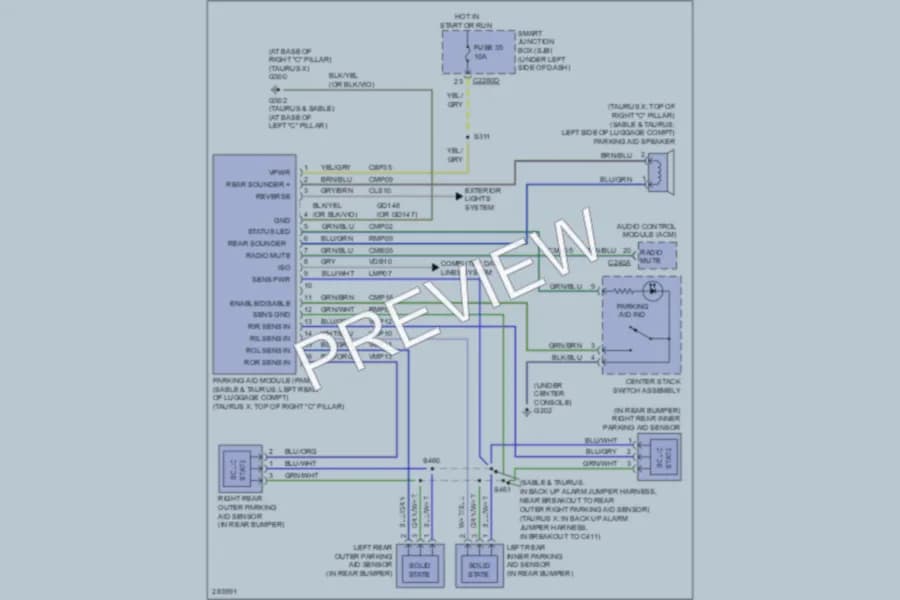 2008 Mercury Sable Navigation wiring diagram preview