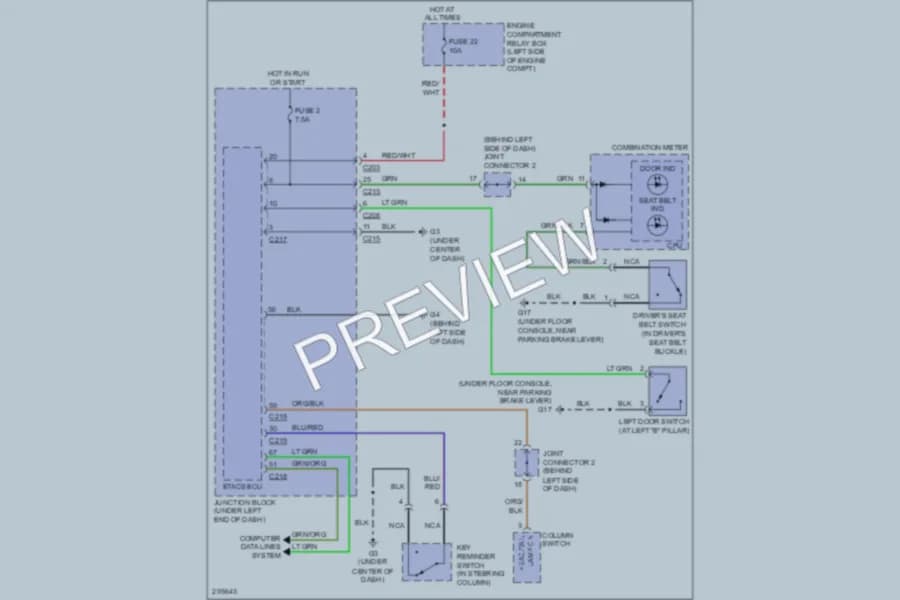 2008 Mitsubishi Eclipse Warning Systems wiring diagram preview