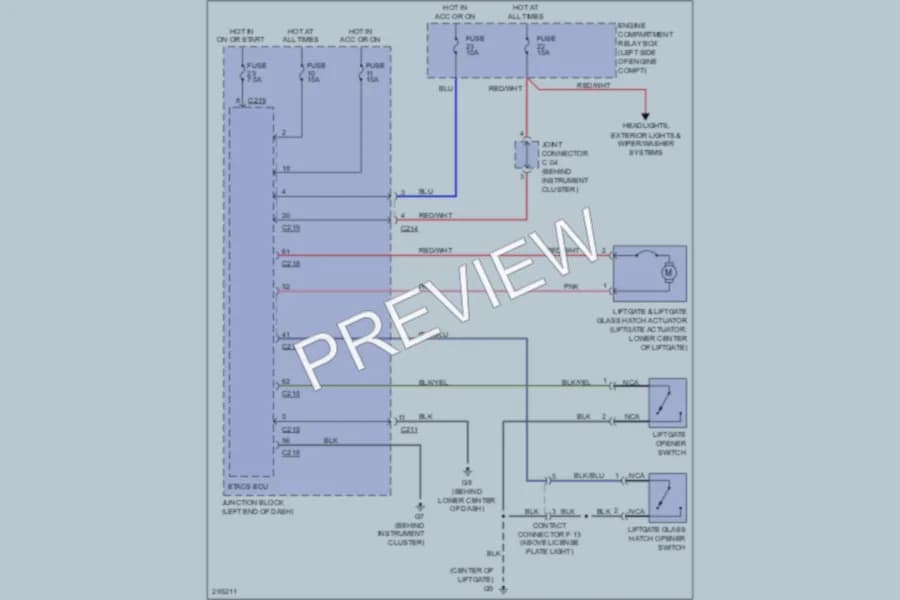 2008 Mitsubishi Endeavor Trunk Tailgate Fuel Door wiring diagram preview