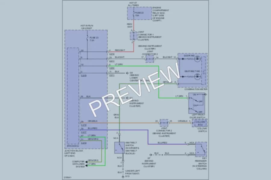 2008 Mitsubishi Endeavor Warning Systems wiring diagram preview