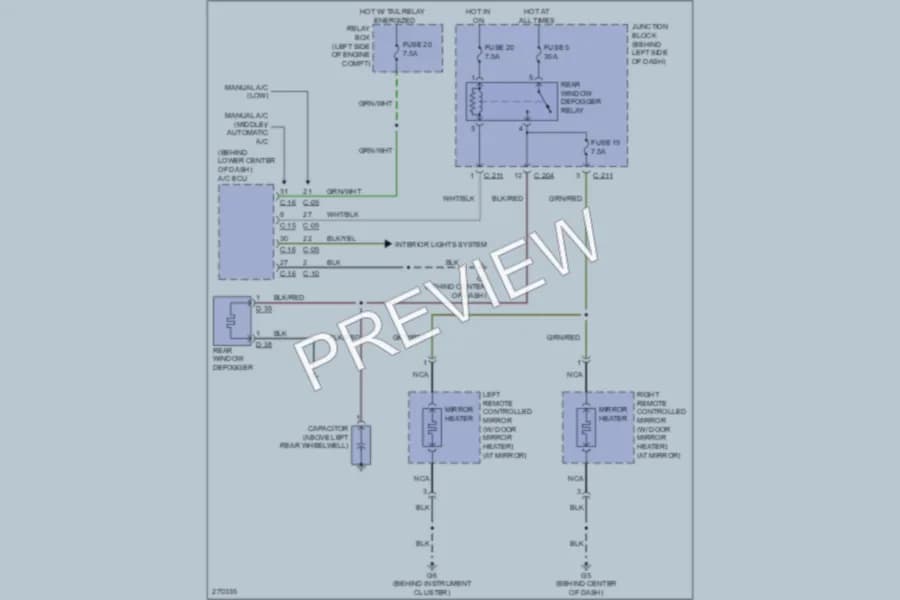2008 Mitsubishi Galant Defoggers wiring diagram preview