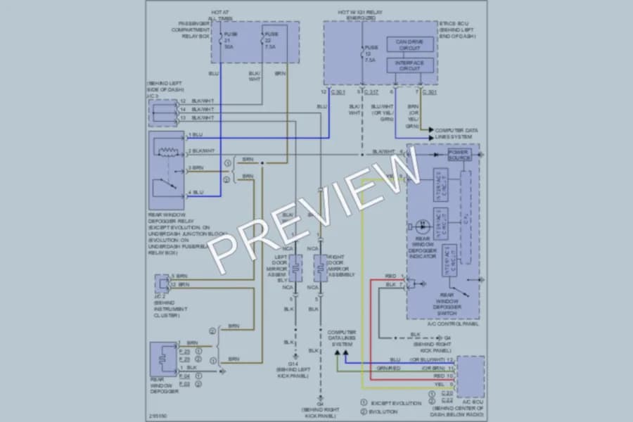 2008 Mitsubishi LancerEvolution Defoggers wiring diagram preview