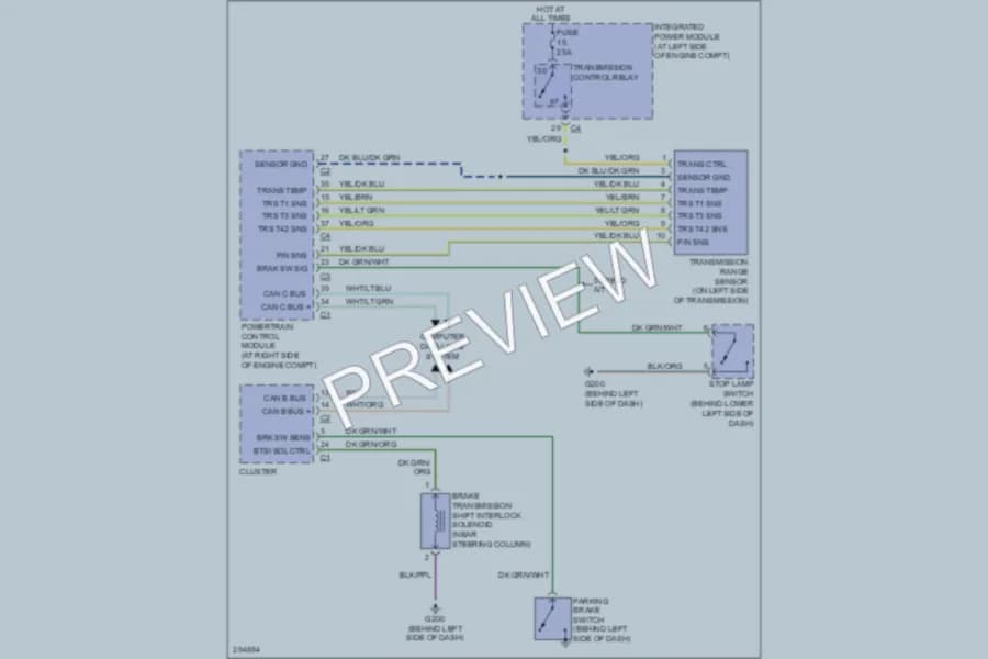 2008 Mitsubishi Raider Shift Interlock wiring diagram preview
