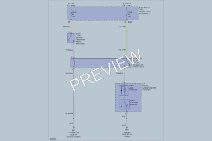 2008 Nissan 350Z Shift Interlock wiring diagram preview