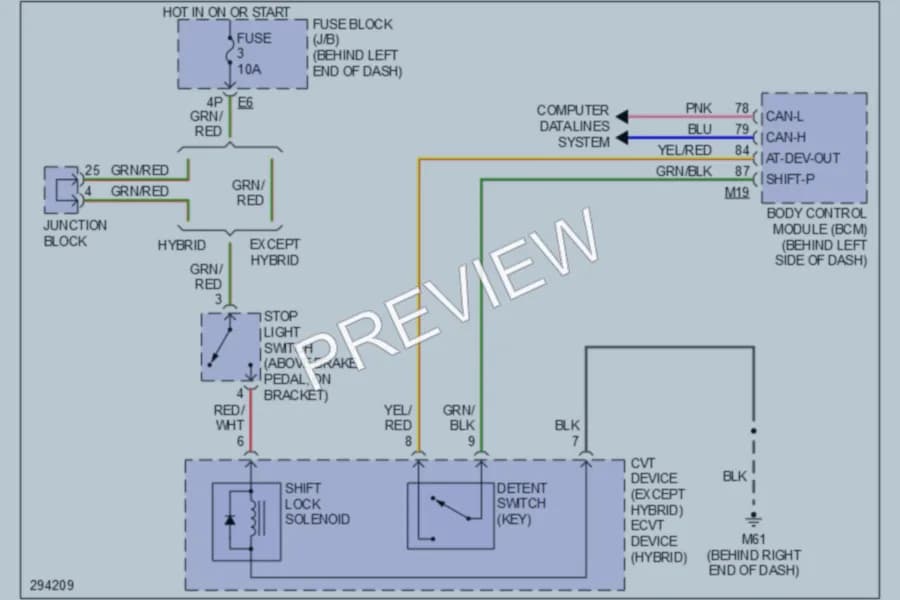 2008 Nissan Altima Shift Interlock wiring diagram preview