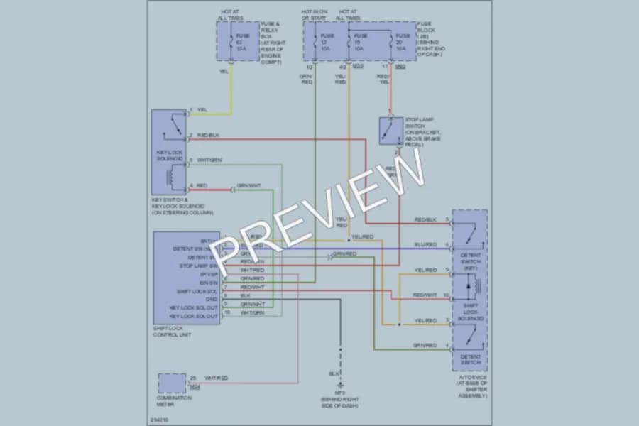 2008 Nissan Armada Shift Interlock wiring diagram preview